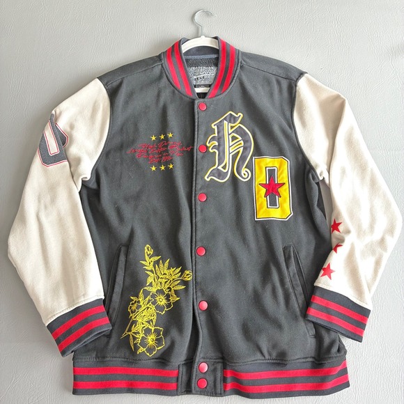 Brooklyn Cloth Other - Brooklyn Cloth Mens XL Varsity Jacket High Demand Fleece Black Cream Streetwear